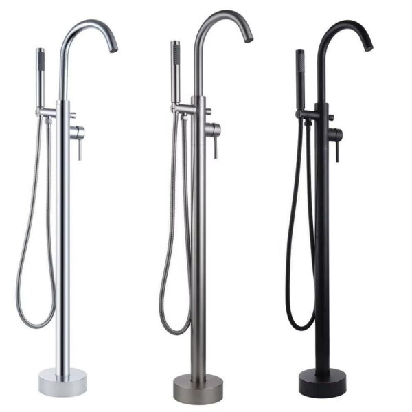Freestanding Bathtub Faucet with Handheld Shower Floor Mount Tub Filler