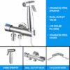 304 Stainless Steel Toilet Bidet Sprayer Set Wall-Mount High-Pressure Bathroom Spray Washer