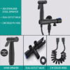 304 Stainless Steel Toilet Bidet Sprayer Set Wall-Mount High-Pressure Bathroom Spray Washer