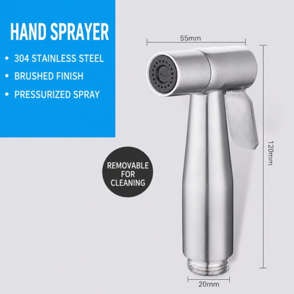 304 Stainless Steel Toilet Bidet Sprayer Set Wall-Mount High-Pressure Bathroom Spray Washer