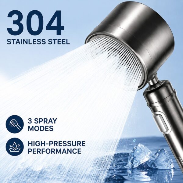 304 Stainless Steel High Pressure Handheld Shower Head