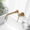 Solid Brass Wall Mounted Basin Faucet Concealed In-Wall Bathroom Mixer Tap CUPC Certified