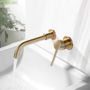 Solid Brass Wall Mounted Basin Faucet Concealed In-Wall Bathroom Mixer Tap CUPC Certified