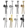 Wall-Mount Hot & Cold Bidet Sprayer Set Solid Brass Concealed Toilet Sprayer Faucet