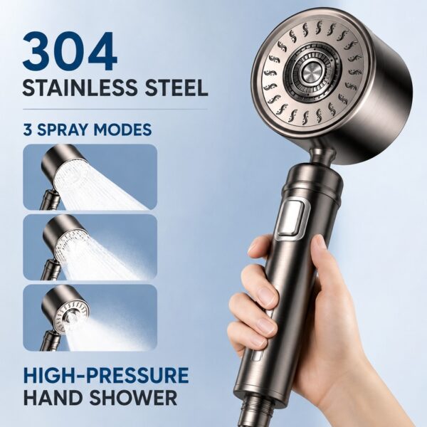 304 Stainless Steel High Pressure Handheld Shower Head