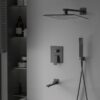 Solid Brass Concealed Shower System In-Wall Push Button Rainfall Shower Set Luxury