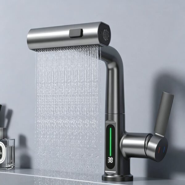 Smart Digital Pull-Out Basin Faucet with Temperature Display