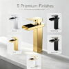 Stainless Steel Waterfall Basin Faucet with Wide Spout