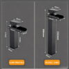 Stainless Steel Waterfall Basin Faucet with Wide Spout