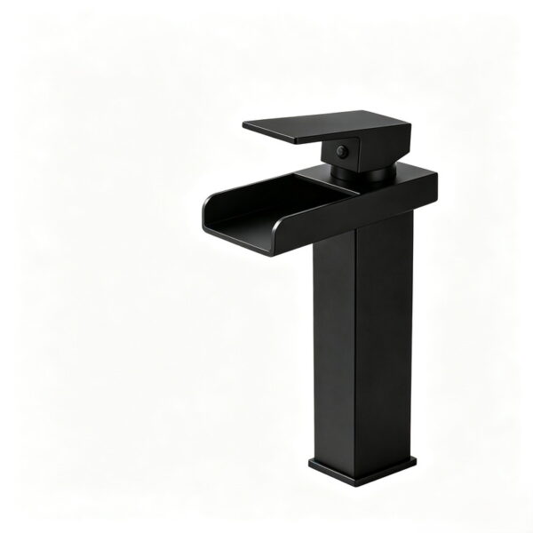 Stainless Steel Waterfall Basin Faucet with Wide Spout
