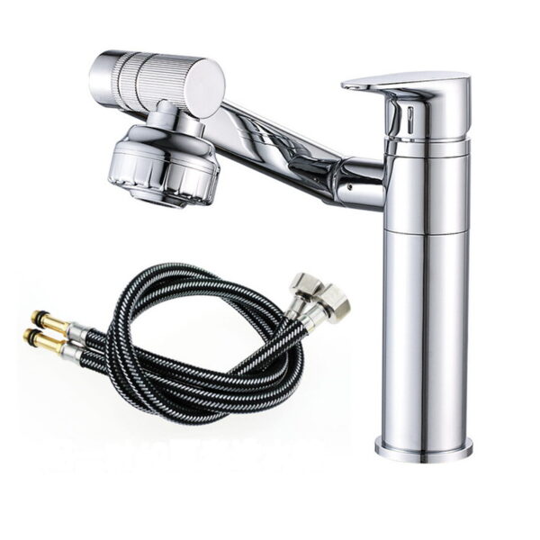 Solid Brass Single Handle Basin Faucet with Optional Side Outlet