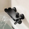 Space Aluminum Waterfall Bathtub Faucet with Pressure Boost Shower Set