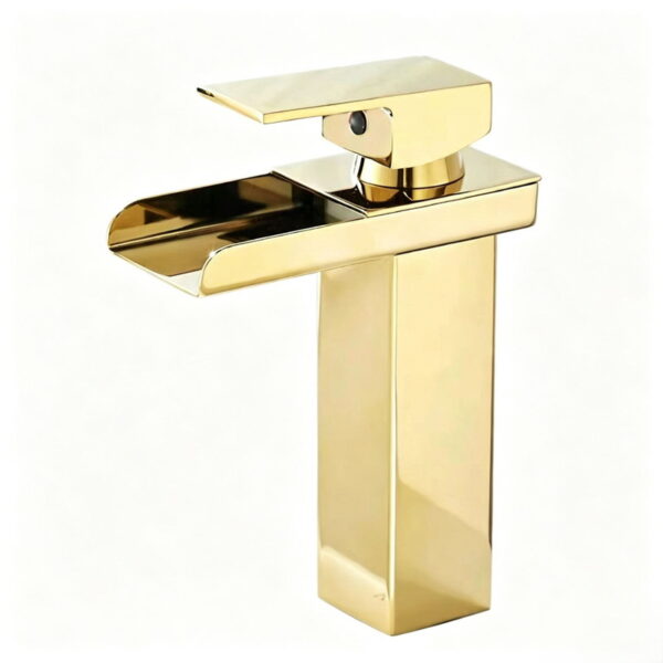 Stainless Steel Waterfall Basin Faucet with Wide Spout