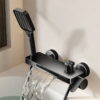 Space Aluminum Waterfall Bathtub Faucet with Pressure Boost Shower Set