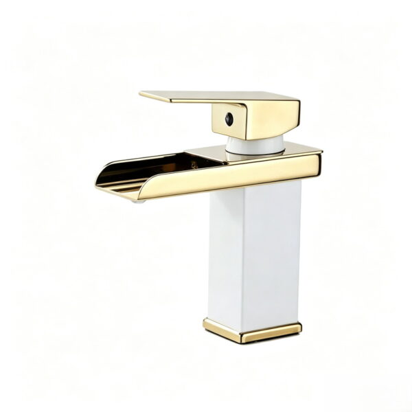 Stainless Steel Waterfall Basin Faucet with Wide Spout