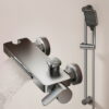 Space Aluminum Waterfall Bathtub Faucet with Pressure Boost Shower Set