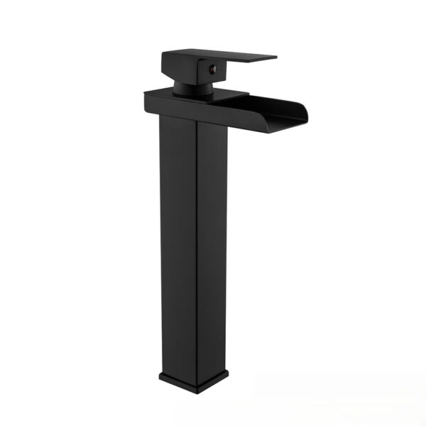 Stainless Steel Waterfall Basin Faucet with Wide Spout