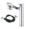 Solid Brass Single Handle Basin Faucet with Optional Side Outlet