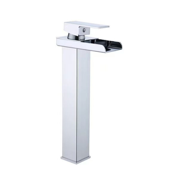 Stainless Steel Waterfall Basin Faucet with Wide Spout