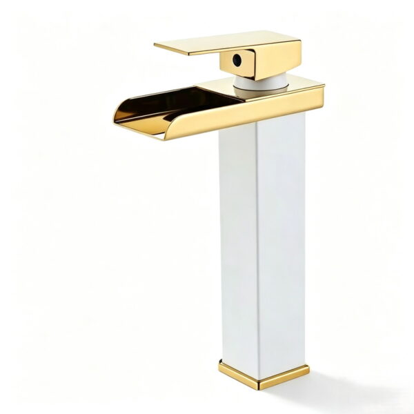 Stainless Steel Waterfall Basin Faucet with Wide Spout