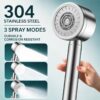 304 Stainless Steel High Pressure Handheld Shower Head