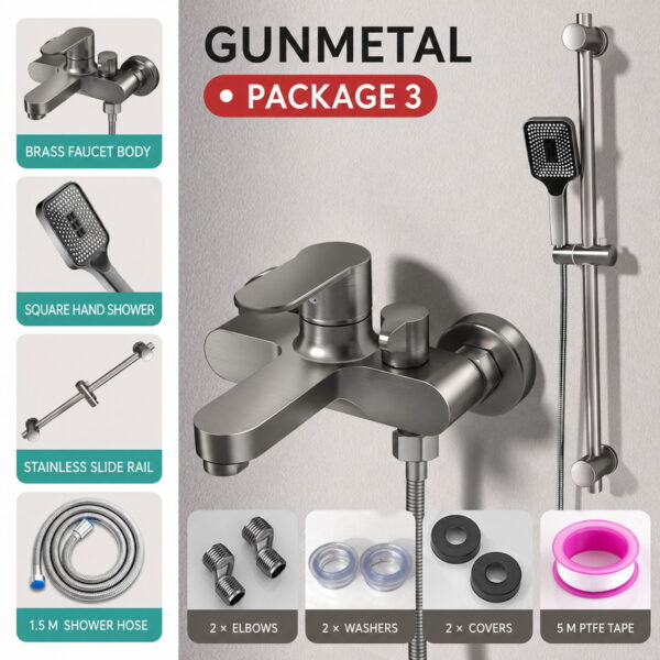 Solid Brass Bathtub Shower Faucet Set with Hand Shower