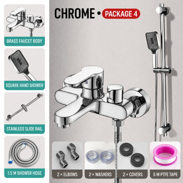 Solid Brass Bathtub Shower Faucet Set with Hand Shower