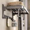 Space Aluminum Double-Folding Wall Mounted Towel Rack