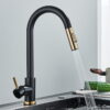 304 Stainless Steel Pull Out Kitchen Faucet with Multi-Function Sprayer