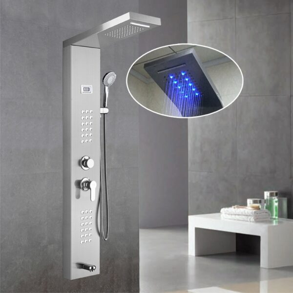 304 Stainless Steel Smart Thermostatic LED Shower Panel