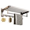 Space Aluminum Double-Folding Wall Mounted Towel Rack