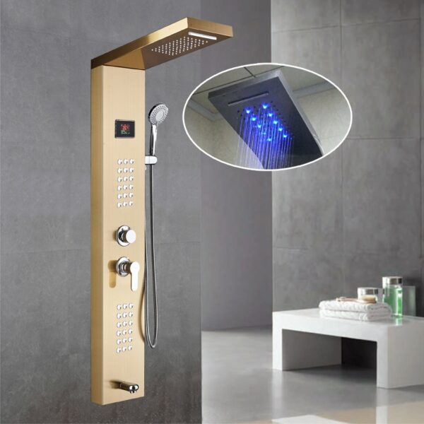 304 Stainless Steel Smart Thermostatic LED Shower Panel
