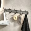 Space Aluminum Double-Folding Wall Mounted Towel Rack