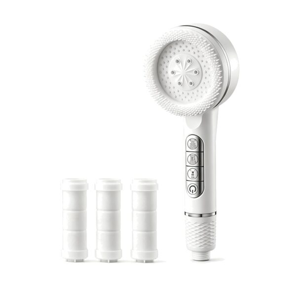 Filtered Shower Head Pressure Boost 4 Mode Handheld Shower with Filter Cartridges Piano Key Control