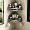 Space Aluminum Double-Folding Wall Mounted Towel Rack