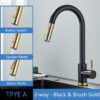 304 Stainless Steel Pull Out Kitchen Faucet with Multi-Function Sprayer