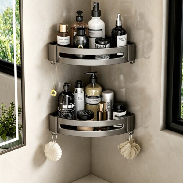 Space Aluminum Double-Folding Wall Mounted Towel Rack
