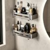 Space Aluminum Double-Folding Wall Mounted Towel Rack
