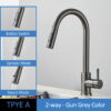 304 Stainless Steel Pull Out Kitchen Faucet with Multi-Function Sprayer
