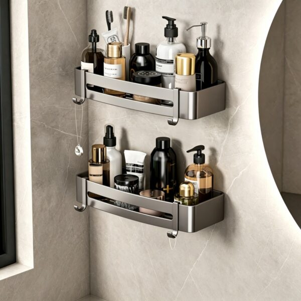 Space Aluminum Double-Folding Wall Mounted Towel Rack