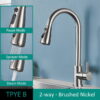 304 Stainless Steel Pull Out Kitchen Faucet with Multi-Function Sprayer