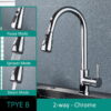 304 Stainless Steel Pull Out Kitchen Faucet with Multi-Function Sprayer