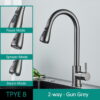 304 Stainless Steel Pull Out Kitchen Faucet with Multi-Function Sprayer