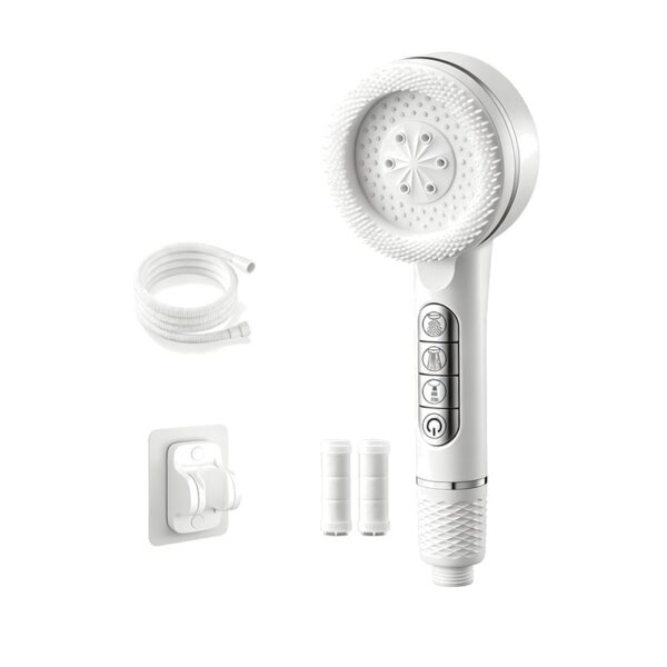 Filtered Shower Head Pressure Boost 4 Mode Handheld Shower with Filter Cartridges Piano Key Control