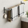 Space Aluminum Double-Folding Wall Mounted Towel Rack