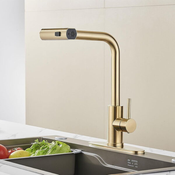 304 Stainless Steel Pull Out Waterfall Kitchen Faucet
