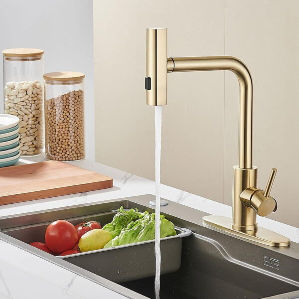 304 Stainless Steel Pull Out Waterfall Kitchen Faucet