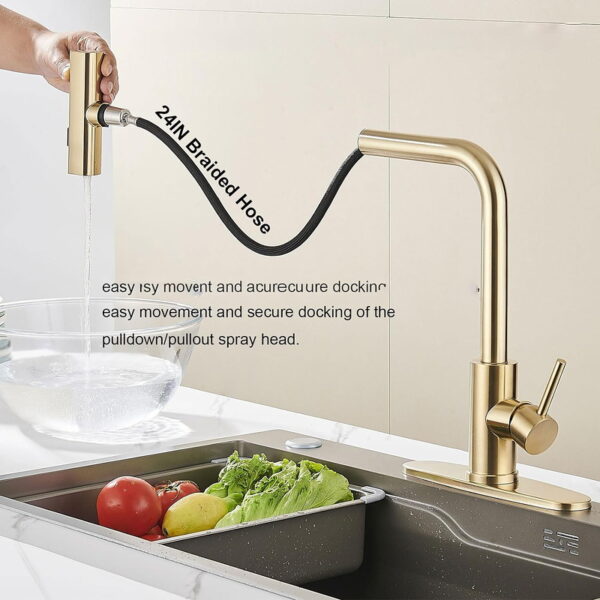 304 Stainless Steel Pull Out Waterfall Kitchen Faucet