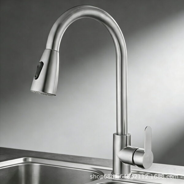 Stainless Steel Dual Mode Pull Out Kitchen Faucet