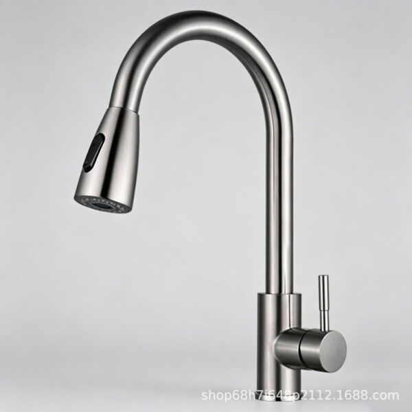 Stainless Steel Dual Mode Pull Out Kitchen Faucet